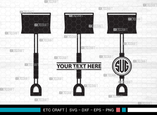 Shovel Monogram SVG | Gardening Svg | Miner Shovel Svg | Garden Spade Svg | Farm Svg | Miner Pick Svg | Shovel Monogram SVG ETC Craft 