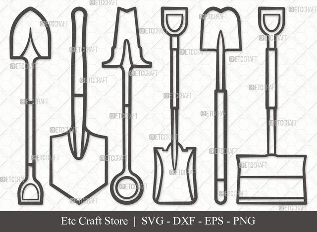 Shovel Outline SVG Cut File | Gardening Svg | Miner Shovel Svg | Garden Spade Svg | Farm Svg | Miner Pick Svg | Shovel Svg Bundle SVG ETC Craft 