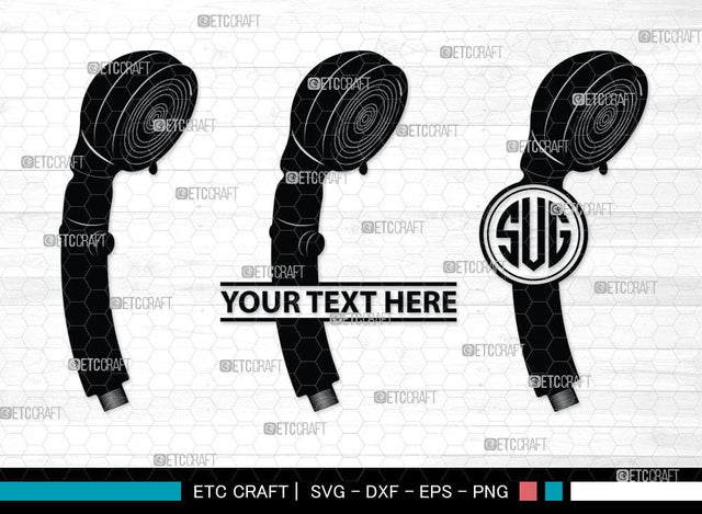 Shower Head Monogram, Shower Head Silhouette, Shower Head SVG Cut Files, Shower Svg, Baby Shower Svg, Shower with Dripping Water Silhouette Svg, SB00091 SVG ETC Craft 