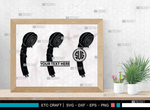 Shower Head Monogram, Shower Head Silhouette, Shower Head SVG Cut Files, Shower Svg, Baby Shower Svg, Shower with Dripping Water Silhouette Svg, SB00091 SVG ETC Craft 