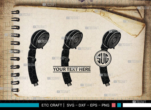 Shower Head Monogram, Shower Head Silhouette, Shower Head SVG Cut Files, Shower Svg, Baby Shower Svg, Shower with Dripping Water Silhouette Svg, SB00091 SVG ETC Craft 