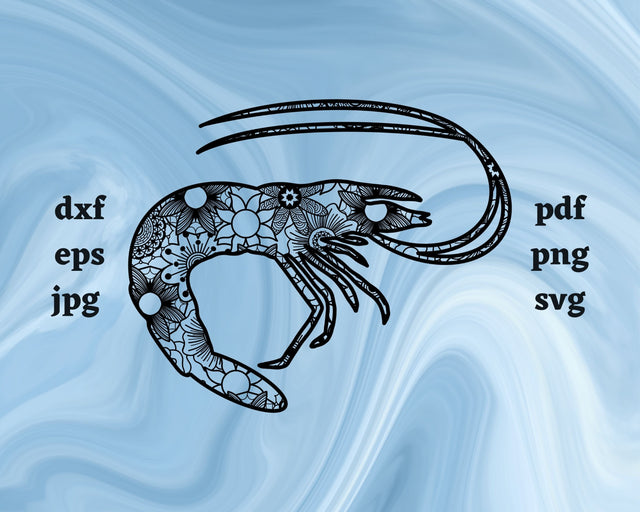 Shrimp Mandala SVG Cut File SVG Northern Light SVG 