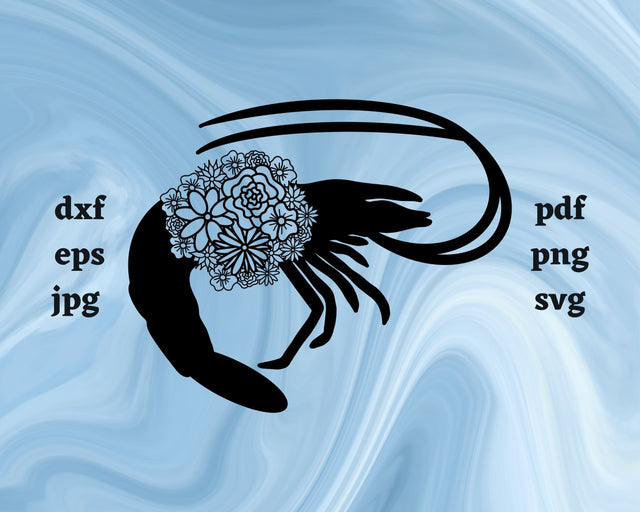 Shrimp Mandala SVG Cut File SVG Northern Light SVG 