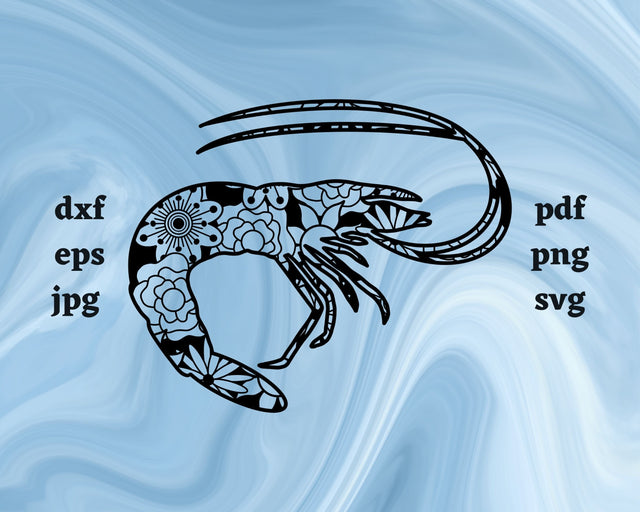 Shrimp Mandala SVG Cut File SVG Northern Light SVG 