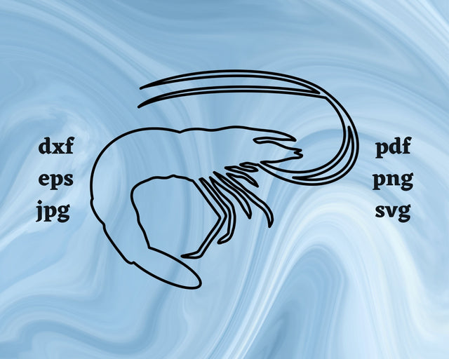 Shrimp Outline SVG Cut File SVG Northern Light SVG 
