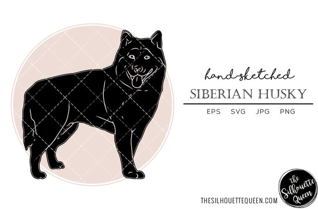 Siberian Husky Hand sketched, hand drawn vector clipart SVG Loveleen Kaur 