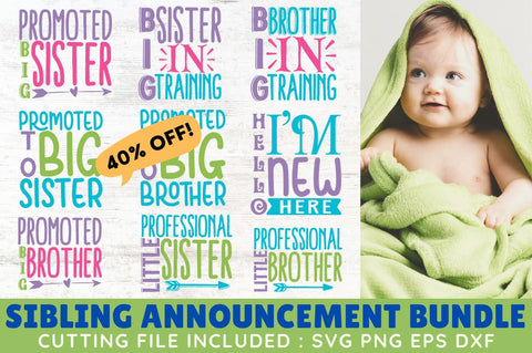 Sibling Announcement SVG Bundle SVG Designangry 