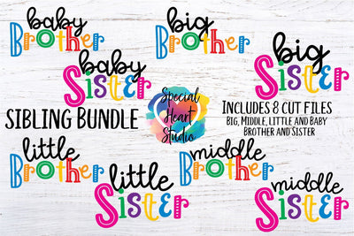 Sibling Bundle Brother Sister Set SVG Special Heart Studio