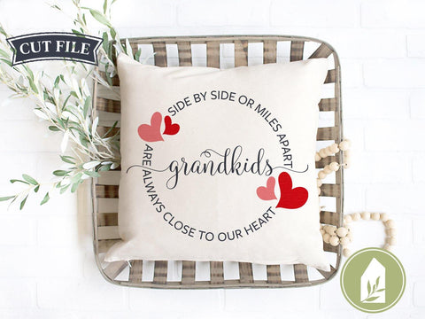 Side by Side or Miles Apart SVG | Valentine's Day svg | Grandkids svg | Grandparents svg SVG LilleJuniper 