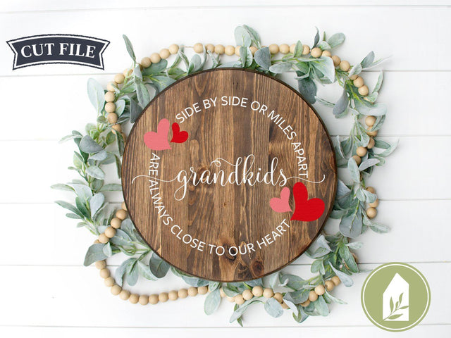 Side by Side or Miles Apart SVG | Valentine's Day svg | Grandkids svg | Grandparents svg SVG LilleJuniper 
