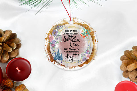 Side By Side Sister Ornament I Sister Christmas Sublimation Sublimation Happy Printables Club 