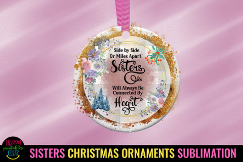Side By Side Sister Ornament I Sister Christmas Sublimation Sublimation Happy Printables Club 