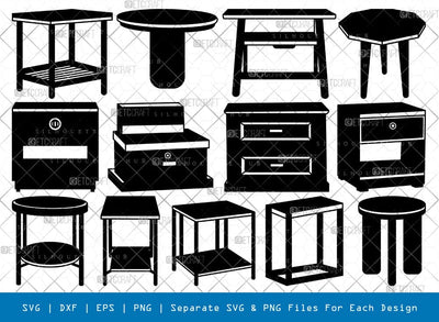 Side Table Silhouette, Side Table SVG, Round Table Svg, Decorative Table Svg, Side Table Bundle, SB00826 SVG ETC Craft 