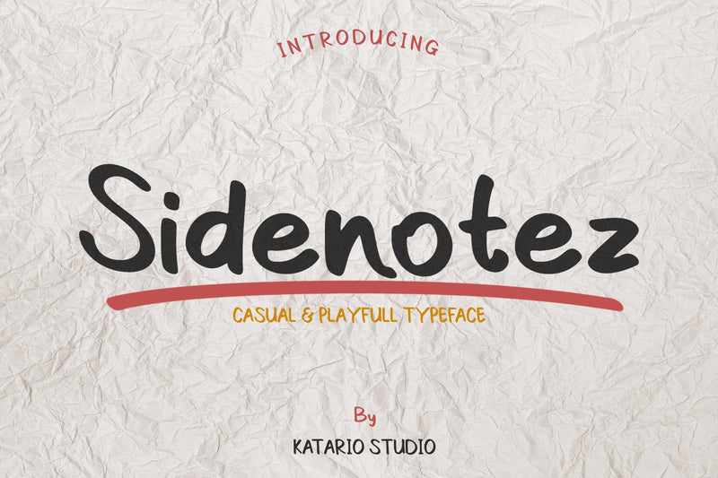 Sidenotez | Casual Handwritten Font Font Katario Studio 