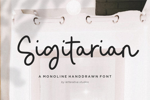 Sigitarian Monoline Handdrawn Font Font Letterative 