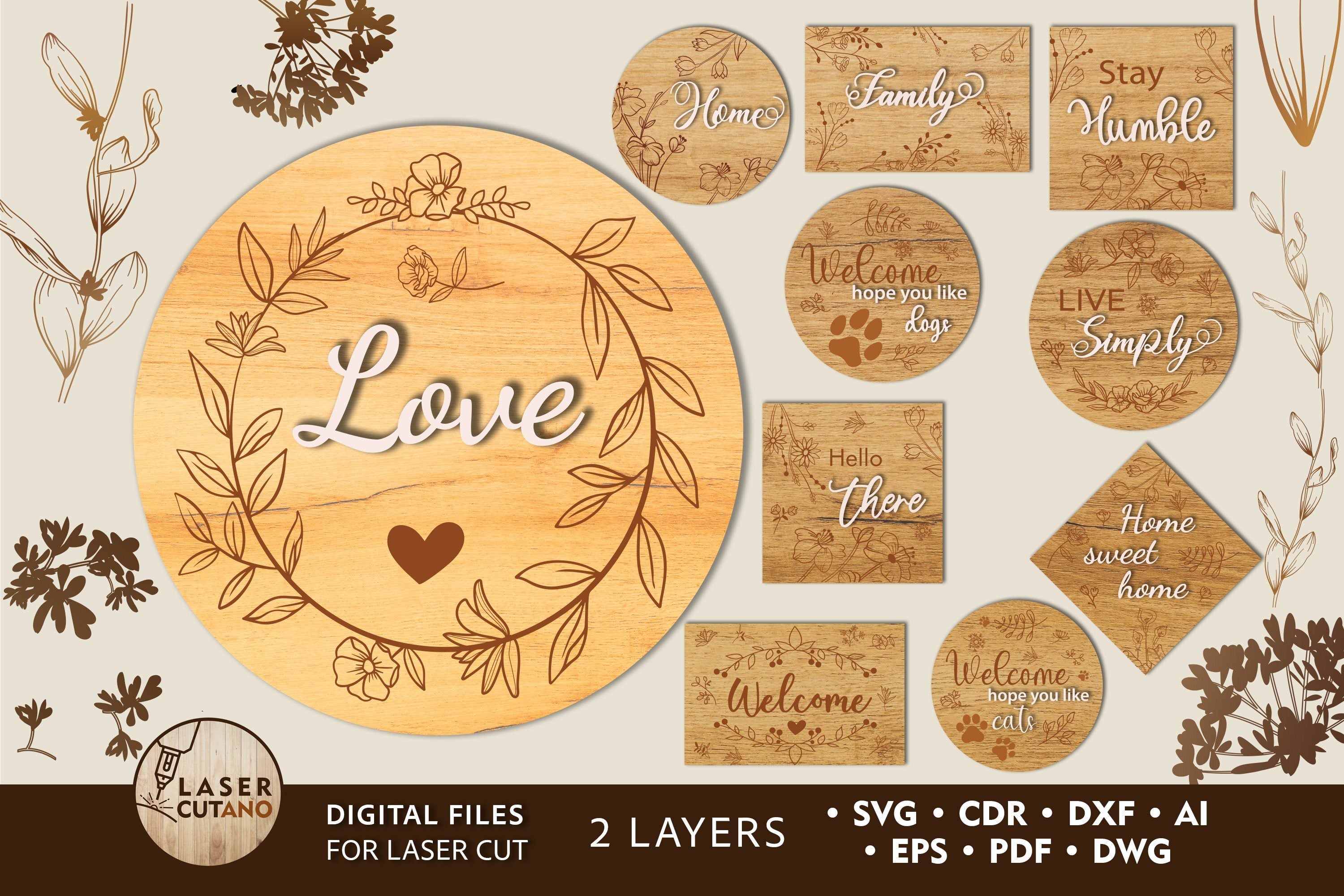Sign SVG BUNDLE Layered Laser Cut Files, Mandala, Round Sign SVG, 3D ...