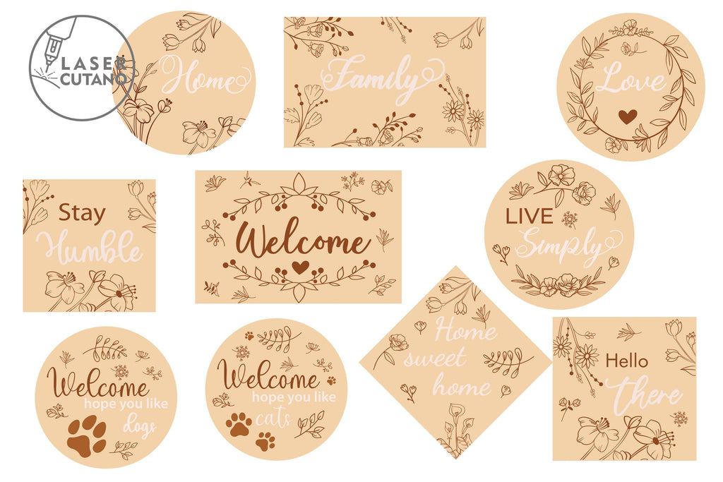 Sign SVG BUNDLE Layered Laser Cut Files, Mandala, Round Sign SVG, 3D ...
