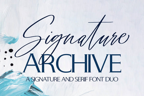 Signature Archive - Serif and script font duo Font Freeling Design House 