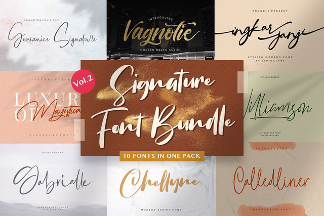 Signature Font Bundle Vol 2 Font StringLabs 