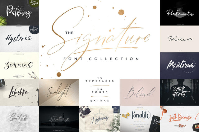 Signature Font Collection | 15in1 Font VPcreativeshop 