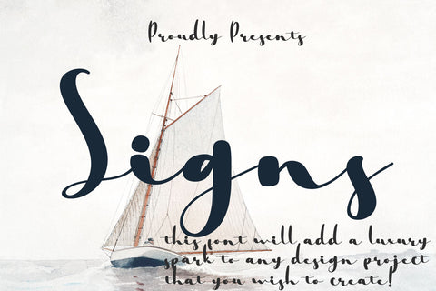 Signs - Handwritten Font Font letterbeary 