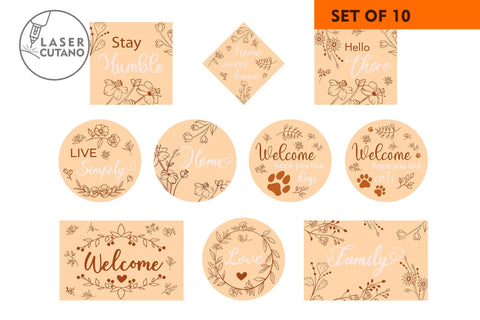 SIGNS Laser Cut Template Bundle SVG LaserCutano 