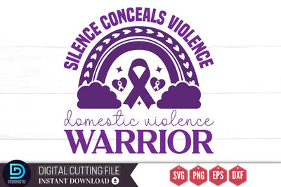 Silence conceals violence domestic violence warrior SVG SVG DESIGNISTIC 