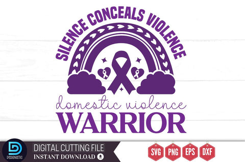 Silence conceals violence domestic violence warrior SVG SVG DESIGNISTIC 