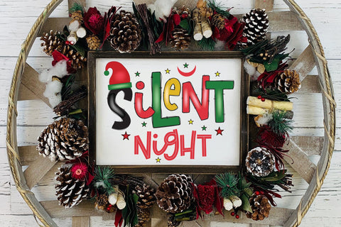 Silent Night, Christmas PNG Sublimation Sublimation CraftLabSVG 
