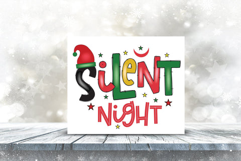 Silent Night, Christmas PNG Sublimation Sublimation CraftLabSVG 