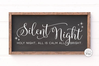 Silent Night Holy Night SVG | Christmas Sign Design SVG Diva Watts Designs 