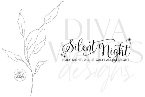 Silent Night Holy Night SVG | Christmas Sign Design SVG Diva Watts Designs 