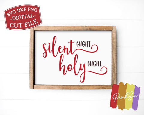 Silent Night Holy Night Svg | Christmas Svg | Farmhouse Christmas Svg | Commercial Use | Digital Cut Files (1094316517) SVG PinkZou 