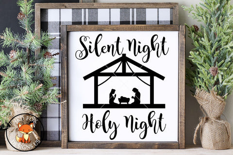 Silent Night Holy Night Svg, Christmas svg, Nativity Scene SVG RedFoxDesignsUS 