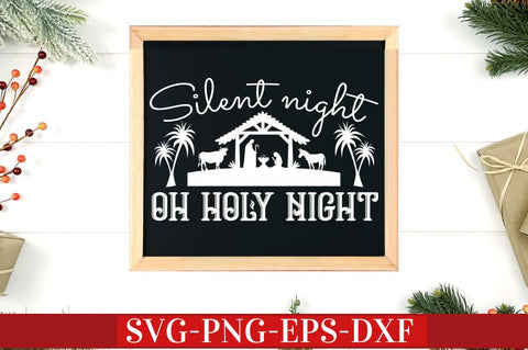 Silent night oh holy night SVG SVG DESIGNISTIC 