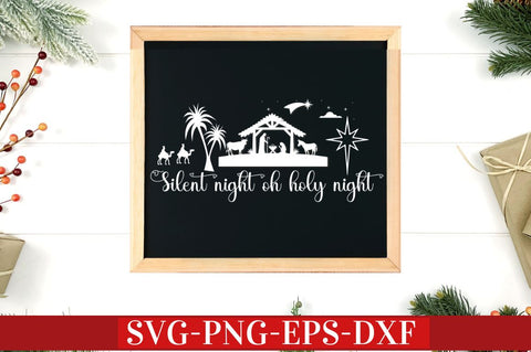 Silent night oh holy night SVG SVG DESIGNISTIC 