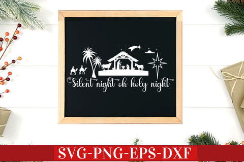 Silent night oh holy night SVG SVG DESIGNISTIC 