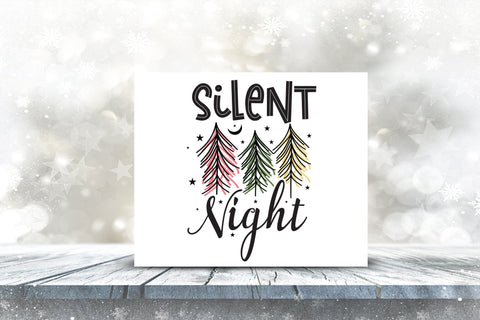 Silent Night PNG - Christmas Sublimation Design Sublimation CraftLabSVG 