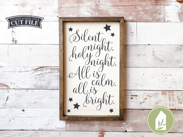 Silent Night SVG | Christian Christmas SVG | Rustic Sign Design SVG LilleJuniper 