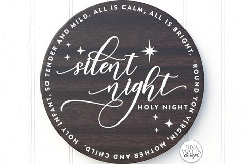 Silent Night SVG | Christmas Round Design SVG Diva Watts Designs 