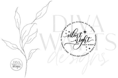 Silent Night SVG | Christmas Round Design SVG Diva Watts Designs 