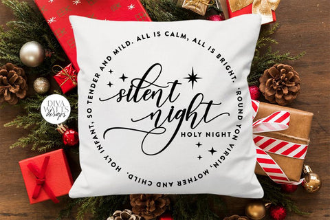 Silent Night SVG | Christmas Round Design SVG Diva Watts Designs 