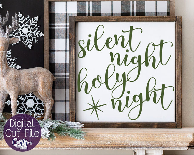 Silent Night Svg, Christmas Svg, Farmhouse Christmas Svg SVG Crafty Mama Studios 