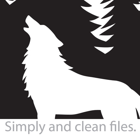 Silhouette of howling wolf in forest SVG TribaliumArtSF 