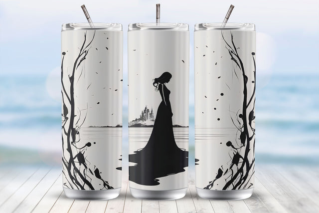 Silhouette Women Standing 20 Oz Tumbler Wrap Sublimation MockupSvgVenue 