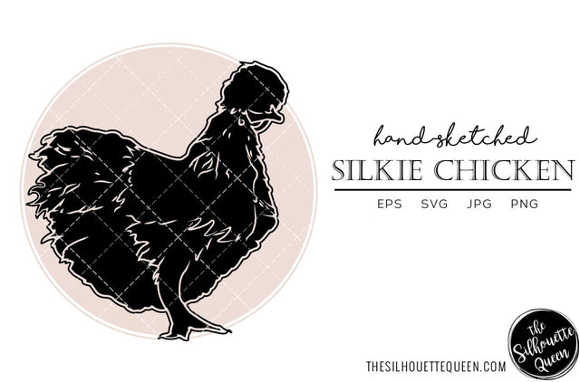 Silkie Chicken Sketch Vector SVG Loveleen Kaur 
