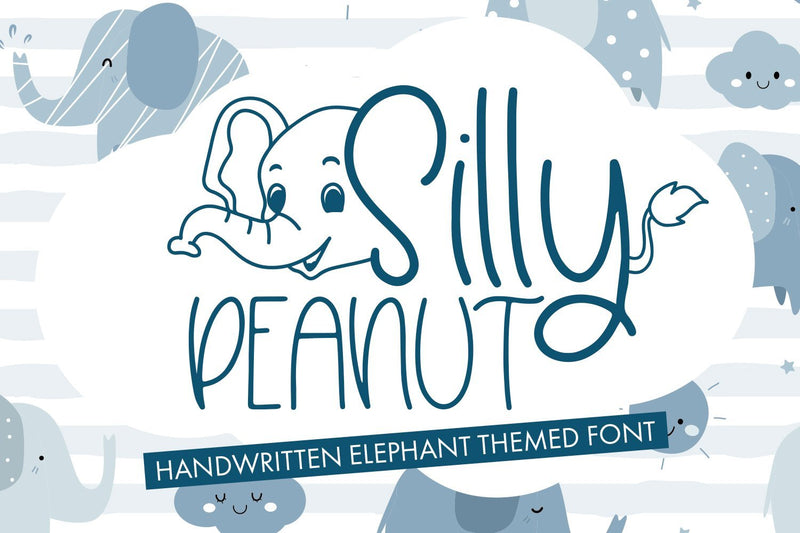 Silly Peanut - Handwritten Elephant Themed Font Font Freeling Design House 