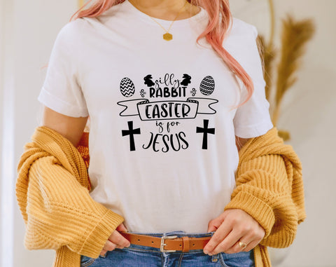 Silly Rabbit Easter Is For Jesus SVG Bundle, 4 Designs, Funny Easter SVG, Easter Cut Files for Cricut, Silhouette, Easter Shirt SVG SVG HappyDesignStudio 