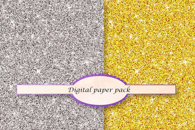 Silver and Gold Glitter Texture Pack Digital Pattern ArtStudio 