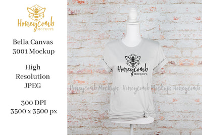 Silver Bella Canvas 3001Mockup, Women's T-shirt Mockup, Mannequin Mockup Mock Up Photo Honeycomb Mockups 